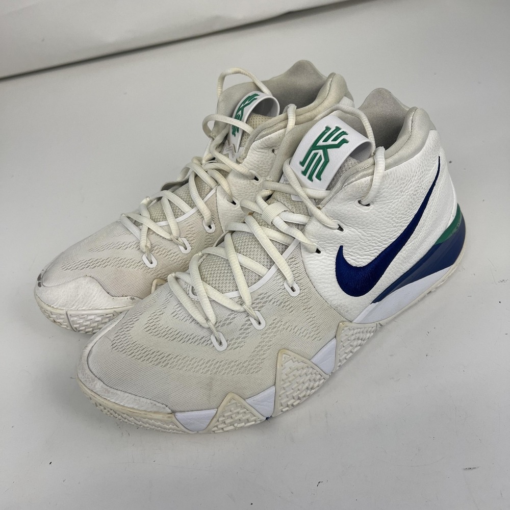 Nike Kyrie 4 Shoes Mens Size 11.5 White Blue Green Basketball 943806-103